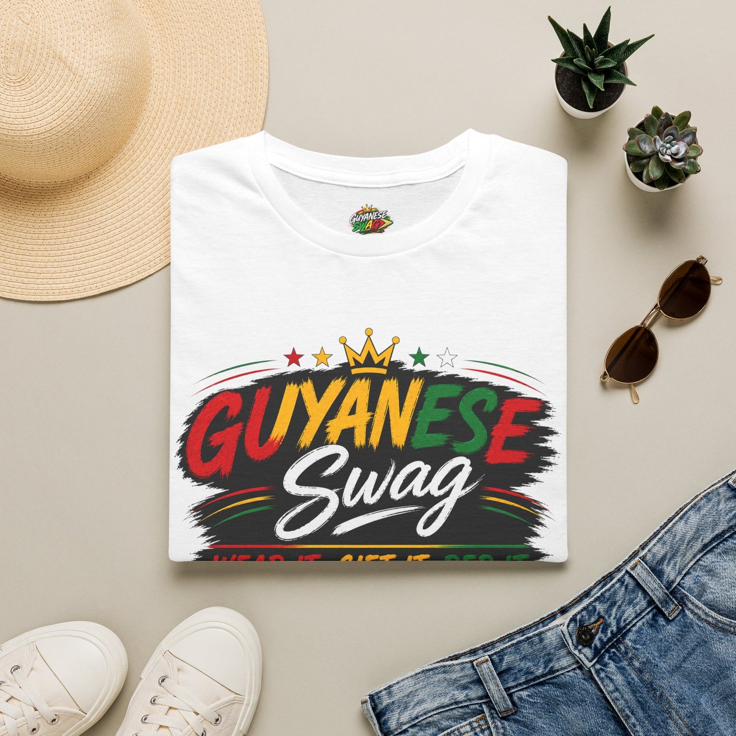 Guyanese Swag T-Shirt — Patriotic Guyana Flag Graphic Tee