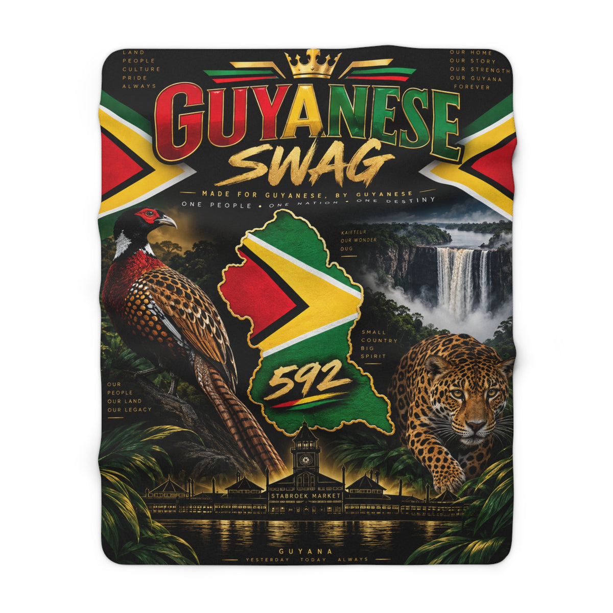 Guyanese 592 blanket with plush Sherpa fleece backing