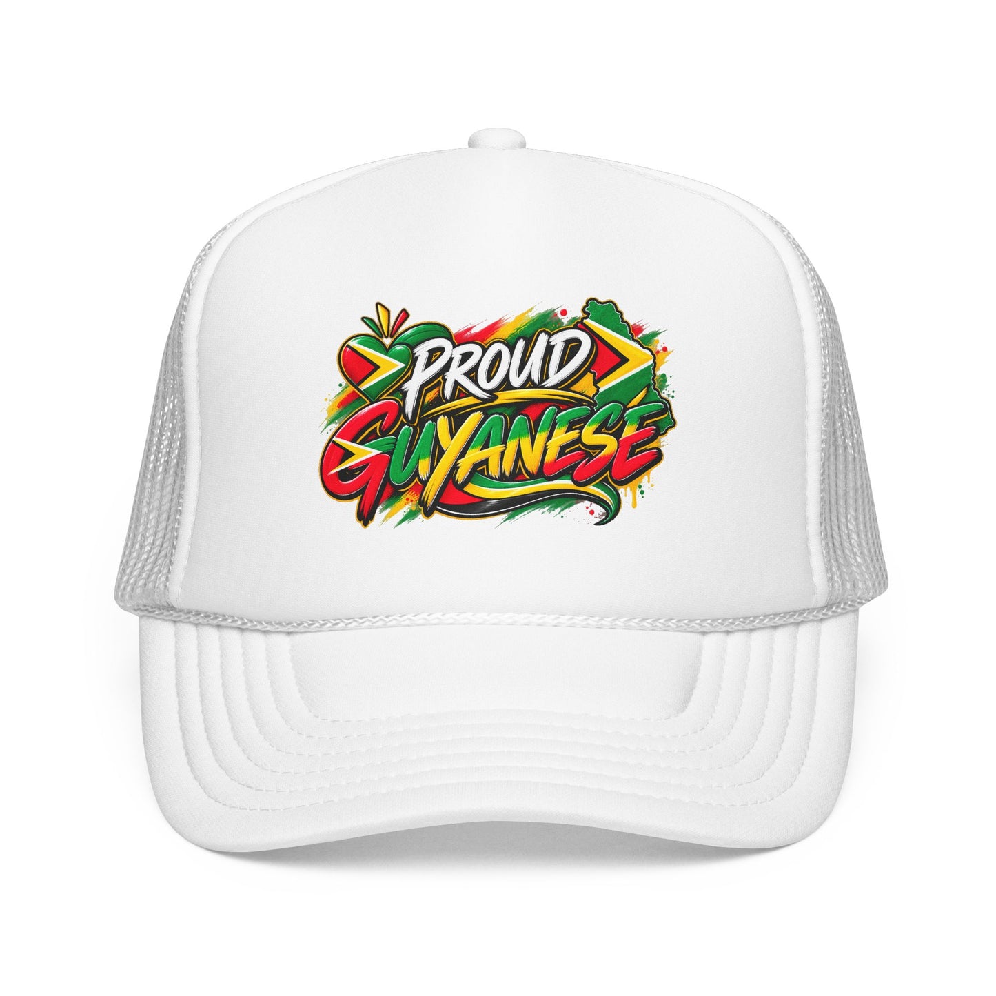 Proud Guyanese Trucker Hat — Rasta Colors Foam Cap