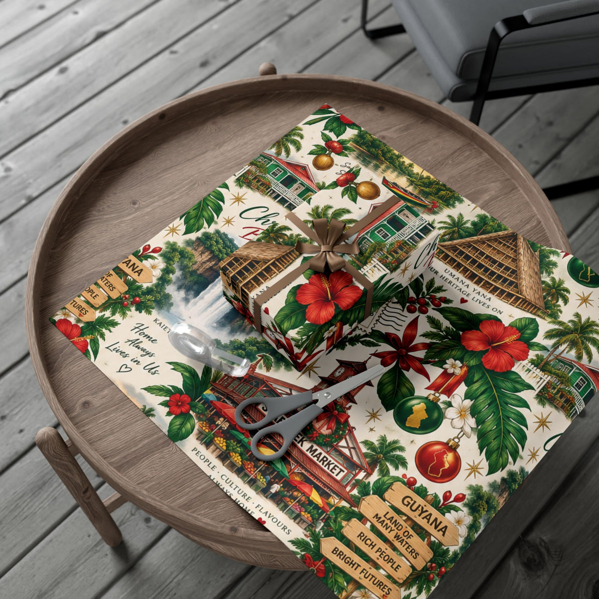 Guyanese Christmas Back Home tropical wrapping paper – product image 8