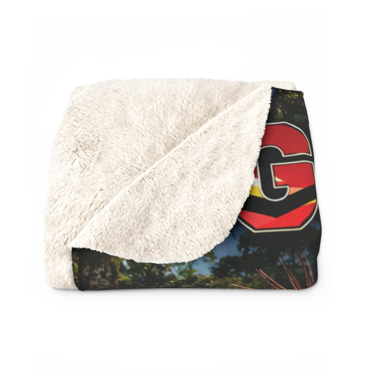 Guyana nature inspired Sherpa fleece blanket