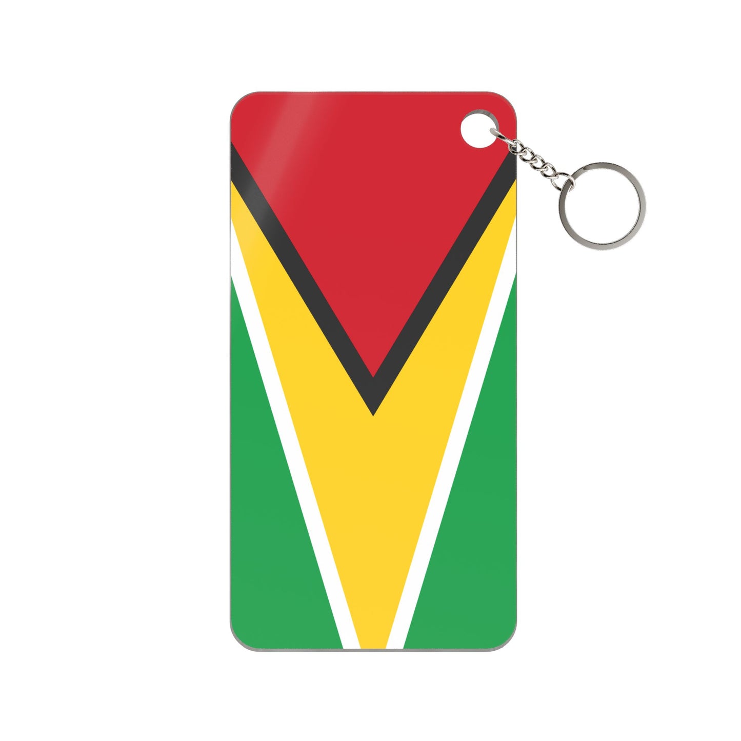 Guyana Flag Keychain Charm — Patriotic Rectangular Keyring