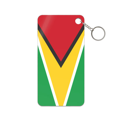 Guyana Flag Keychain Charm — Patriotic Rectangular Keyring