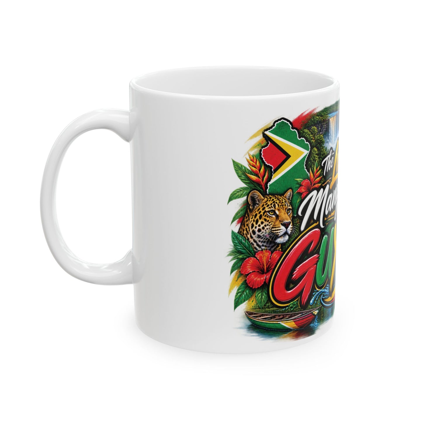 Guyana Ceramic Mug – "The Land of Many Waters" Colorful Souvenir (11oz & 15oz)