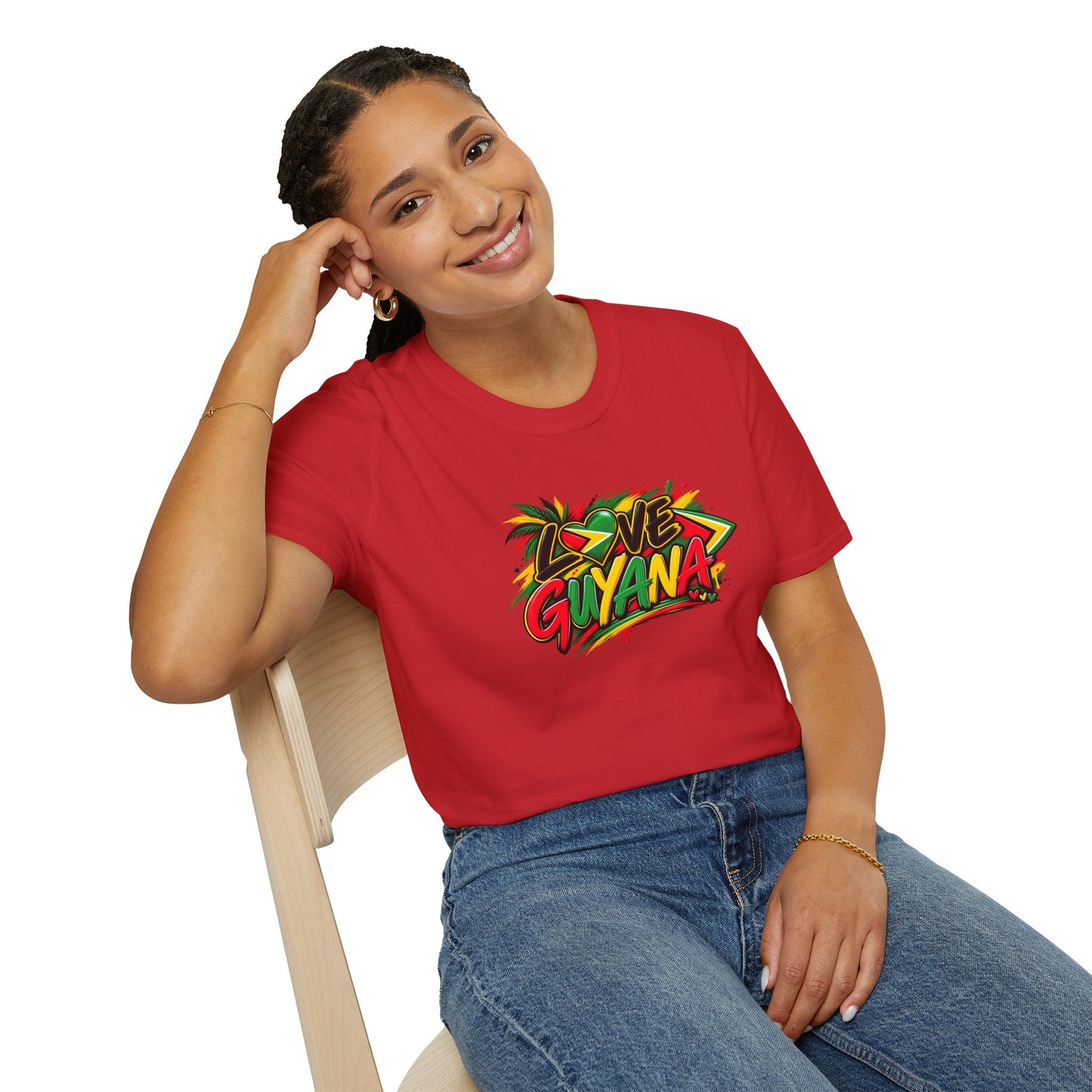 Love Guyana T-Shirt — Tropical Palm Graffiti Tee