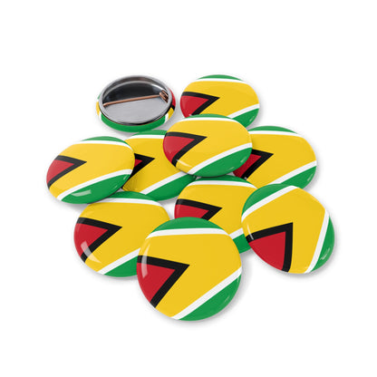 Guyana Flag Round Pin — Patriotic Lapel Button