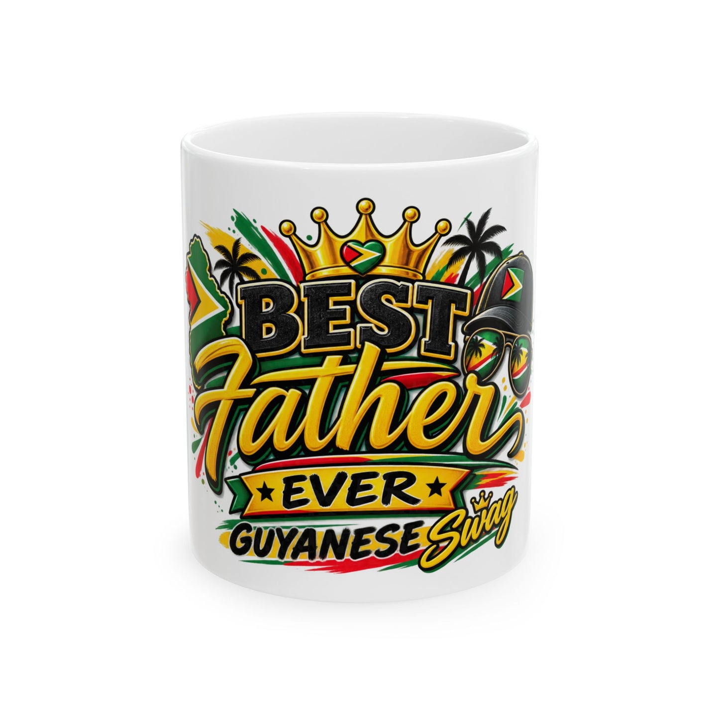 Mug — "Best Father Ever Guyanese Swag" Colorful Father's Day Coffee Mug