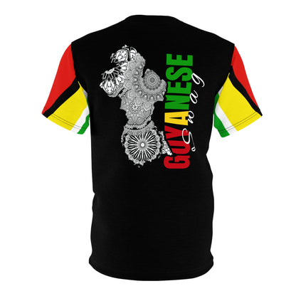 Guyanese Swag Coat of Arms Short Sleeve Men Guyana Flag T-Shirt.