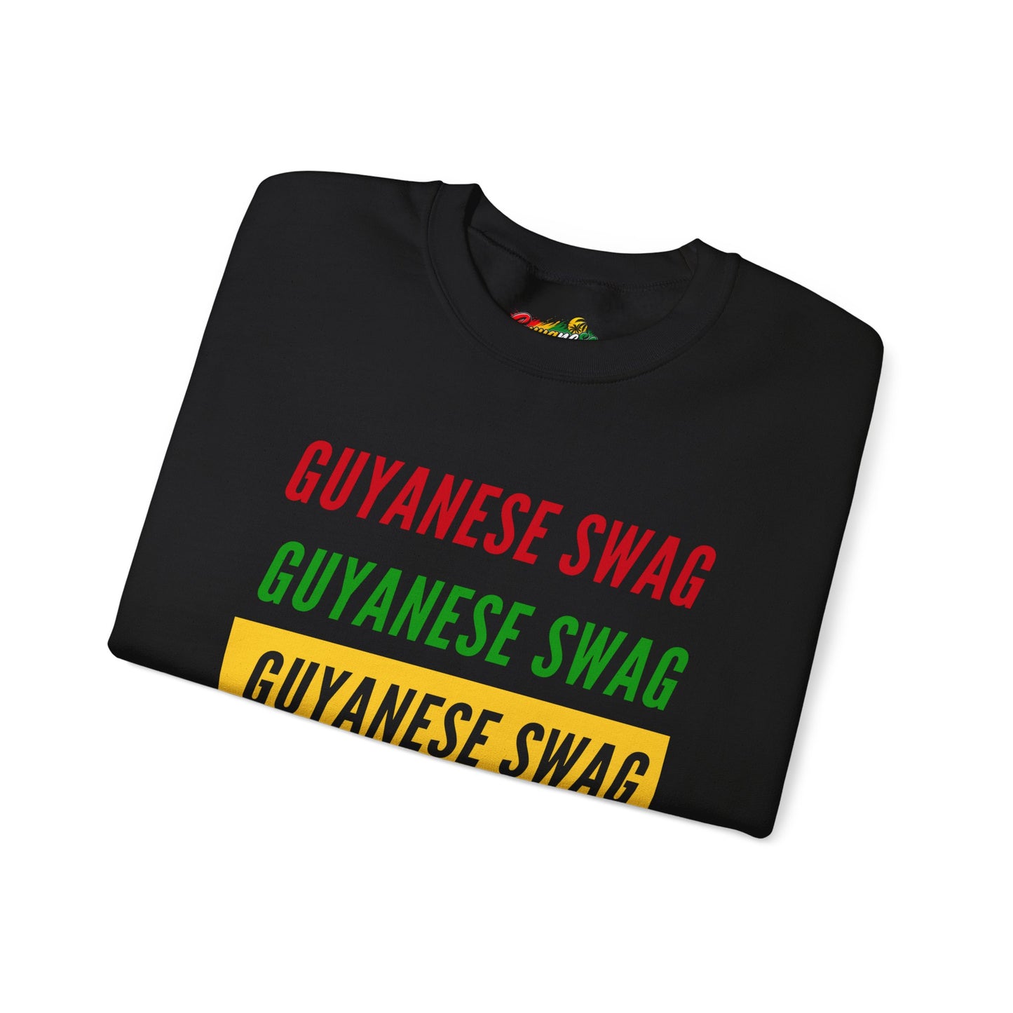 Guyanese Swag Crewneck Sweatshirt — Retro Repeated Text Design
