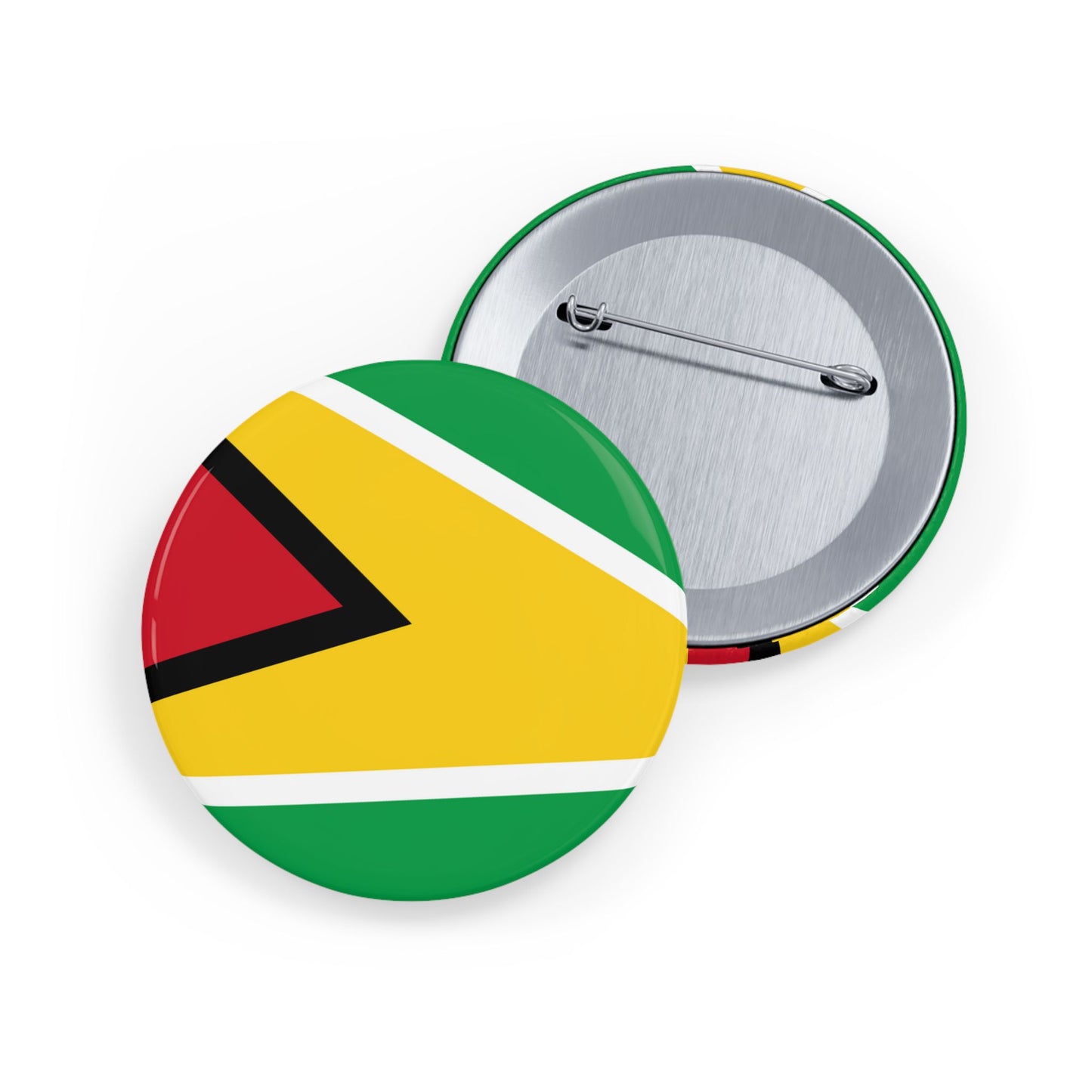 Guyana Flag Round Pin — Patriotic Lapel Button
