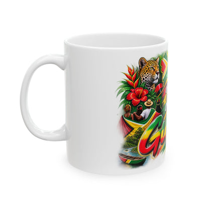 Guyana Flag Mug – "One People, One Nation, One Destiny" Ceramic Coffee Cup (11oz/15oz)