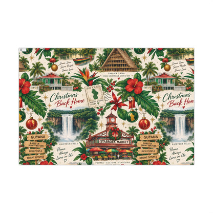 Guyanese Christmas Back Home tropical wrapping paper – product image 1