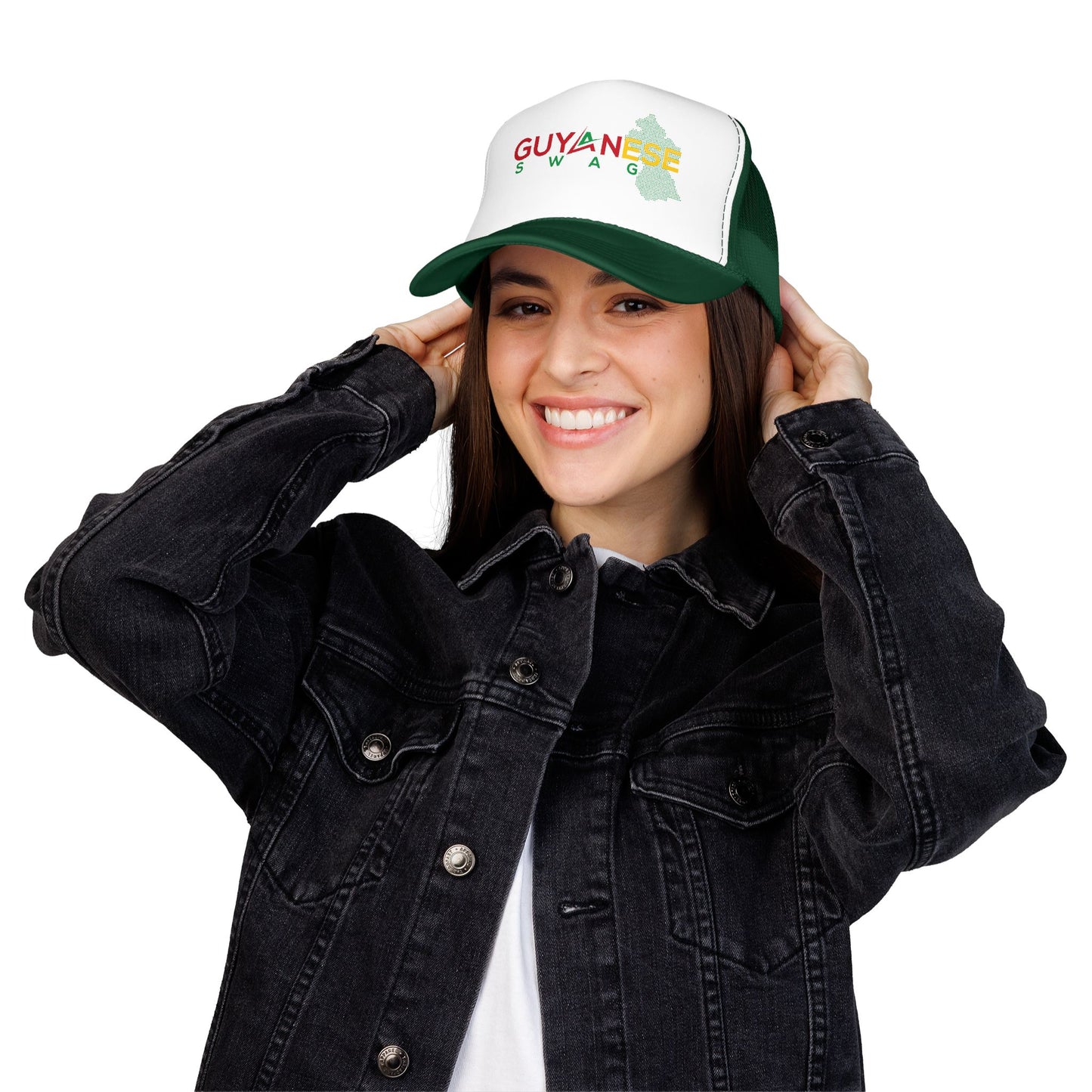 Guyanese Swag Trucker Hat — Guyana Map Panama-Inspired Foam Cap