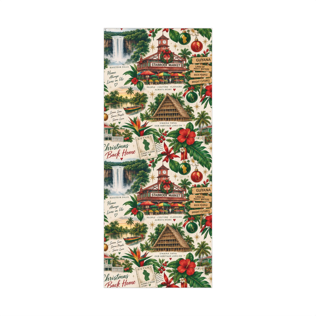 Guyanese Christmas Back Home tropical wrapping paper – product image 3