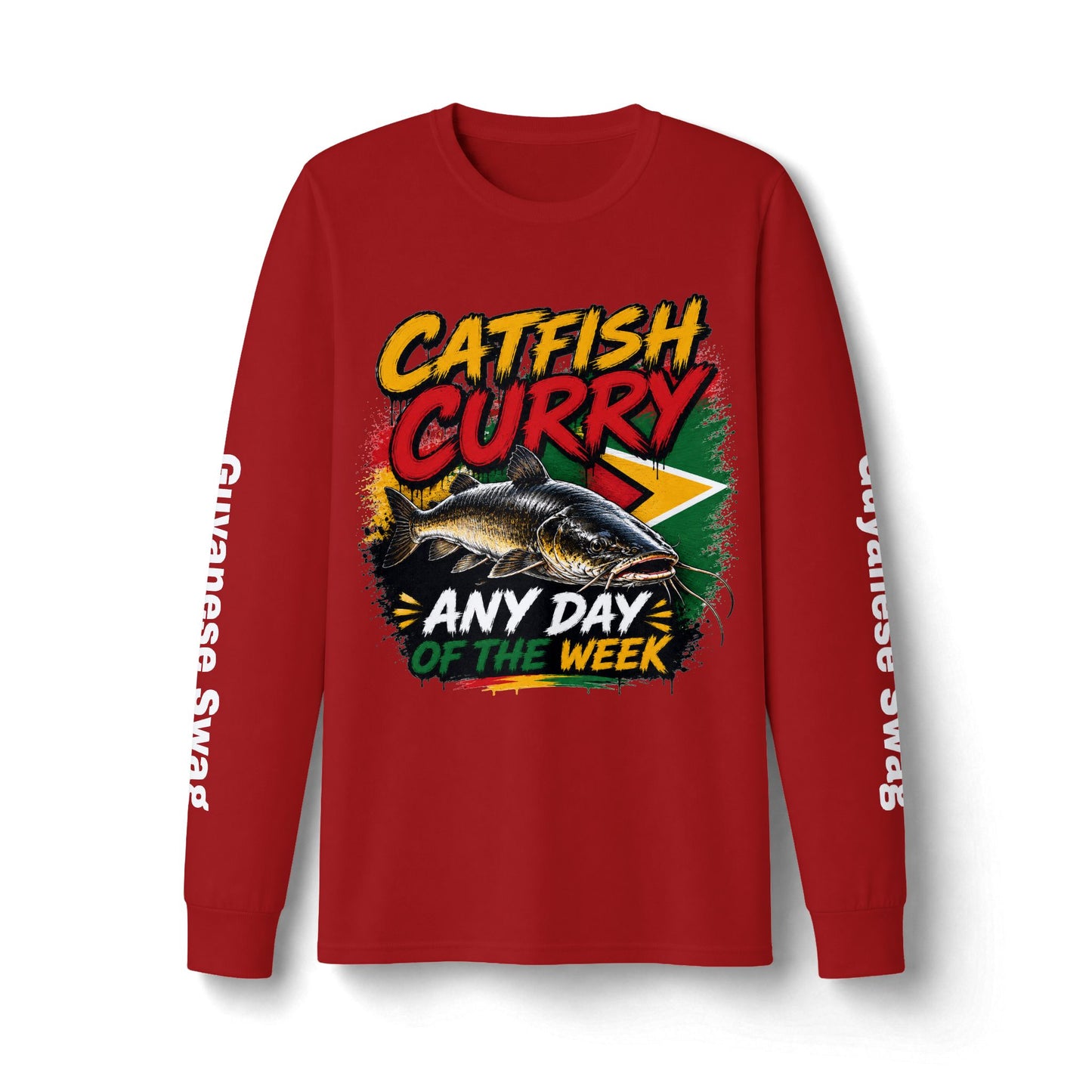 Guyanese Swag Catfish Curry Long Sleeve Tee — Any Day of the Week