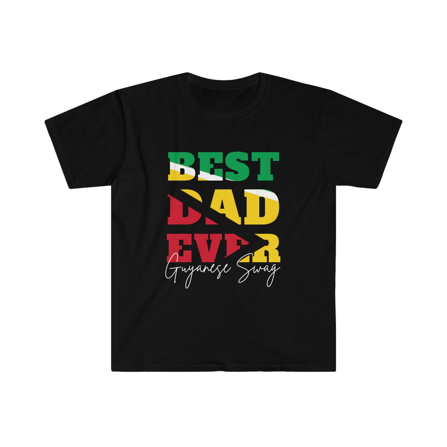 Father's Day Best Dad Ever Men Soft Style Shirt Sleeve T-Shirt by Guyanese Swag.