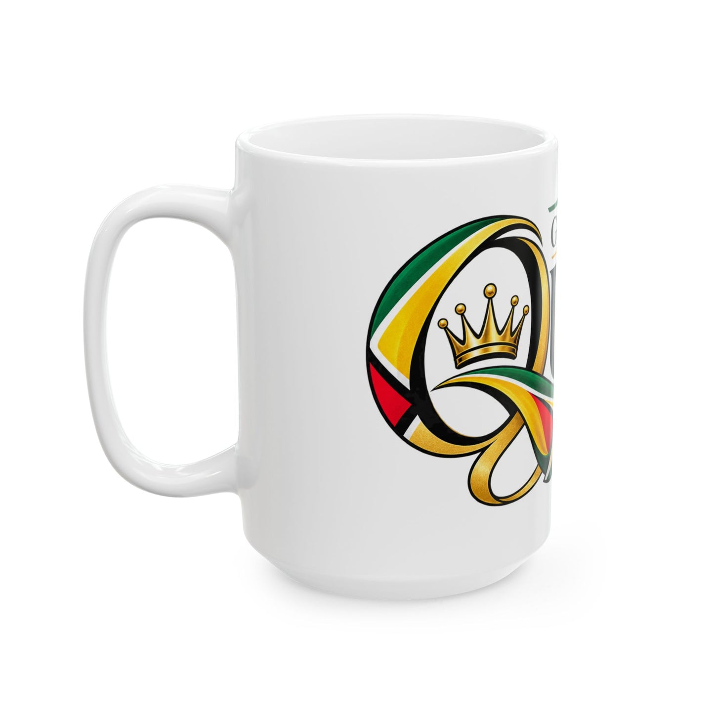 Guyanese Queen Mug — 11oz/15oz Ceramic Coffee Cup with Guyana Flag Design
