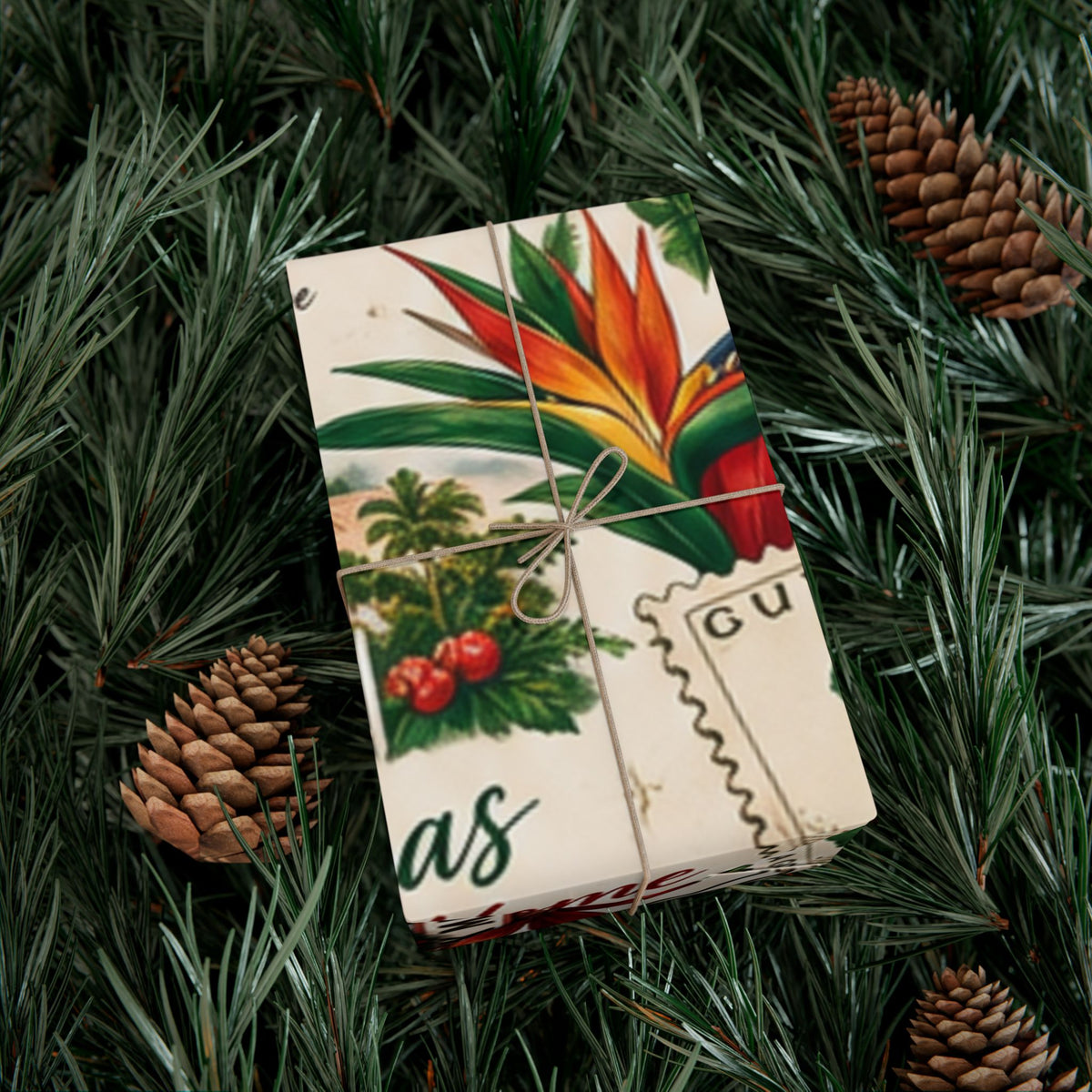 Guyanese Christmas Back Home tropical wrapping paper – product image 24