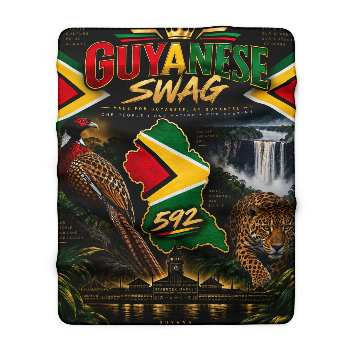 Guyana jaguar Sherpa blanket styled as home decor