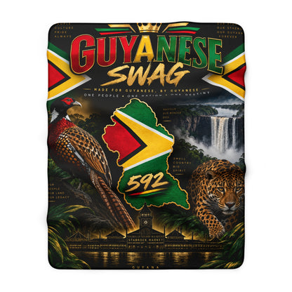 Guyana jaguar Sherpa blanket styled as home decor