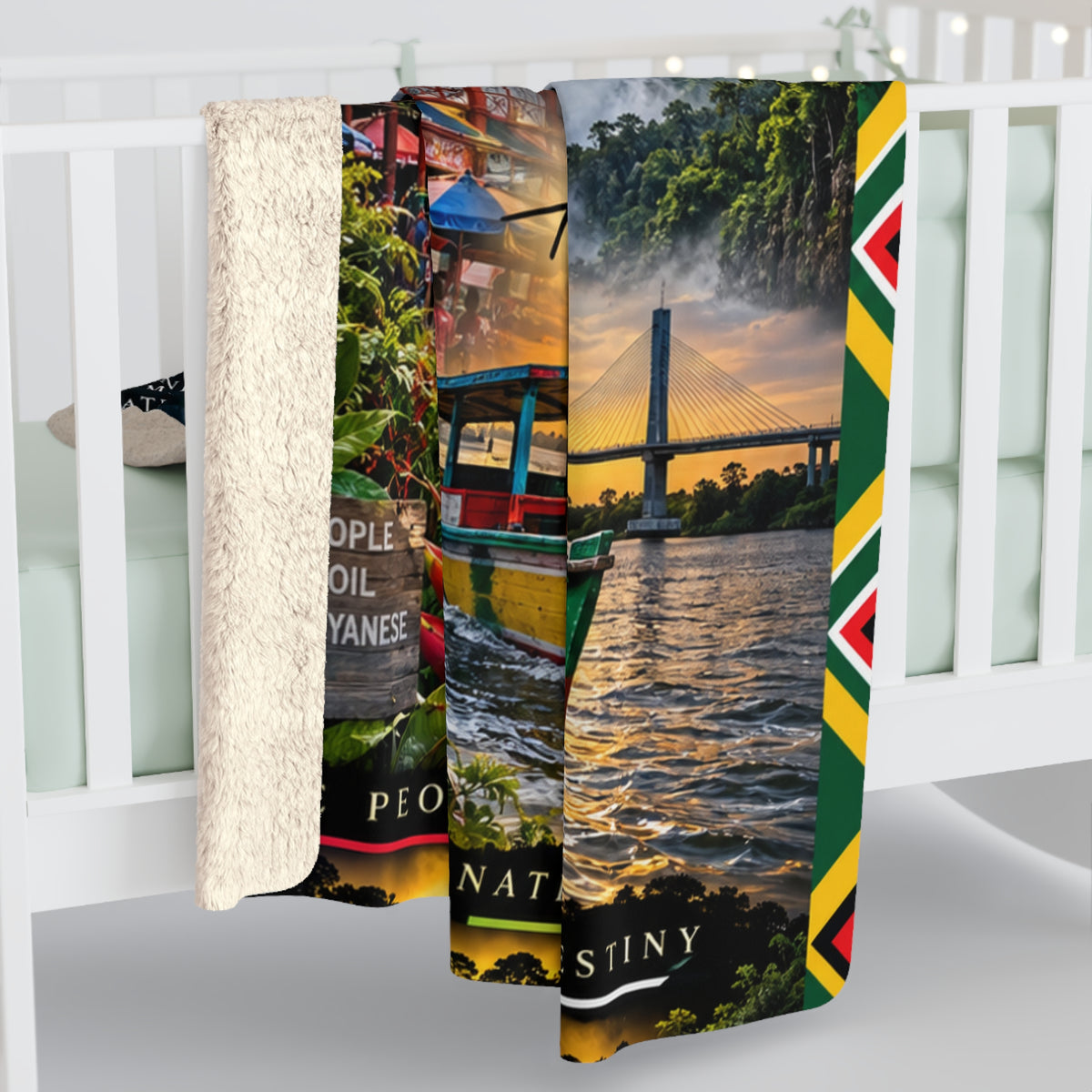 Guyana 592 Sherpa Blanket – Home Always With Me Collage