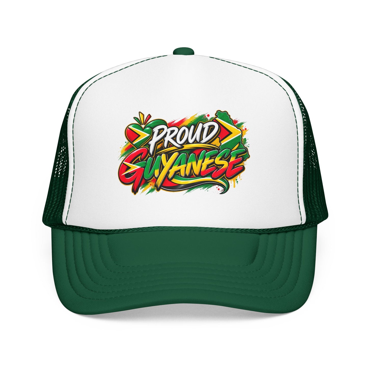 Proud Guyanese Trucker Hat — Rasta Colors Foam Cap