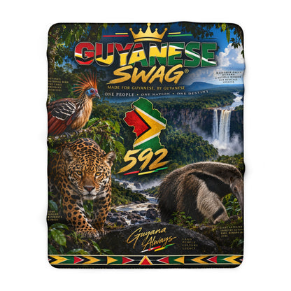 Guyana jaguar and giant anteater Sherpa blanket