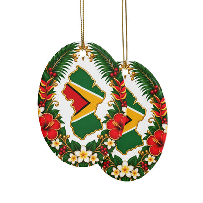 Guyana Ceramic Christmas Ornament – 5 Shapes & Multipacks