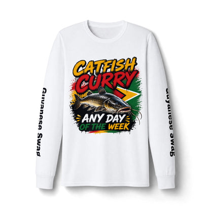 Guyanese Swag Catfish Curry Long Sleeve Tee — Any Day of the Week