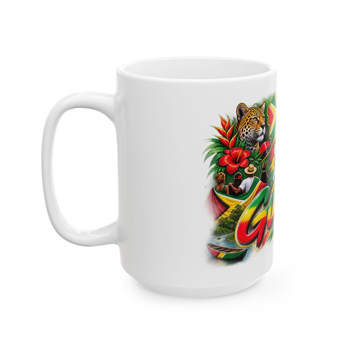 Guyana Flag Mug – "One People, One Nation, One Destiny" Ceramic Coffee Cup (11oz/15oz)