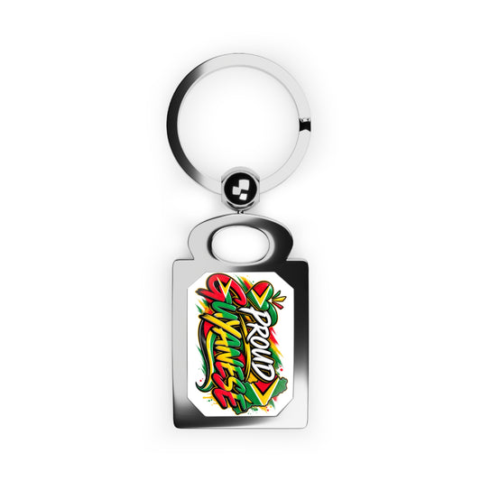 Proud Jamaican Graffiti Rectangle Keyring — Metal Photo Keychain