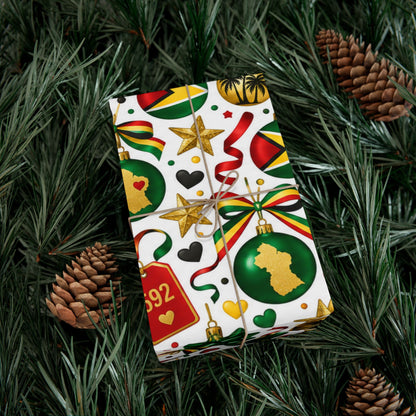 Guyana ornament holiday wrapping paper mockup