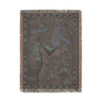 Guyana Jaguar & Map Woven Throw Blanket – Tropical Wildlife Design