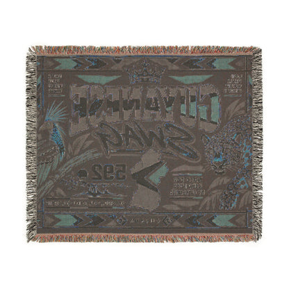Guyana jaguar tapestry throw in woven cotton