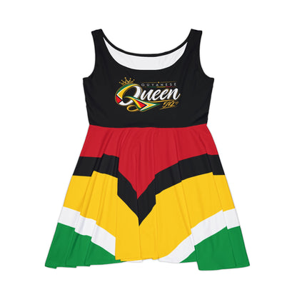 Guyana Flag Skater Dress — "Guyanese Swag" / "Queen" Graphic