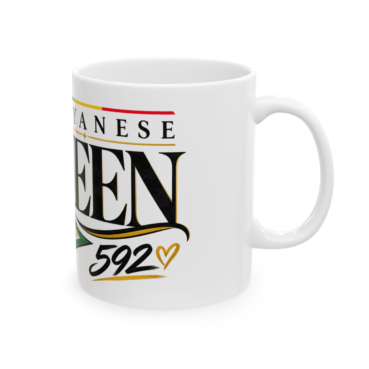 Guyanese Queen Mug — 11oz/15oz Ceramic Coffee Cup with Guyana Flag Design