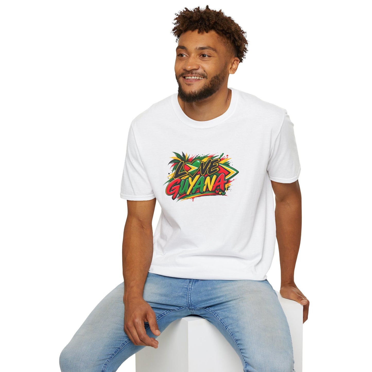 Love Guyana T-Shirt — Tropical Palm Graffiti Tee