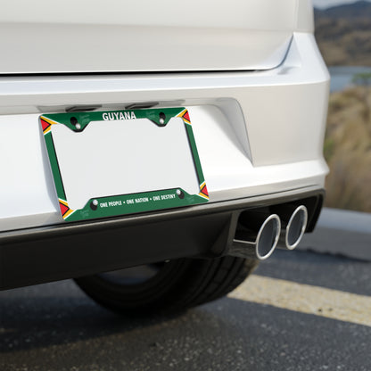 Guyana car accessory license plate frame with One People One Nation One Destiny