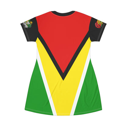 Guyana Flag Vibe T-Shirt Dress