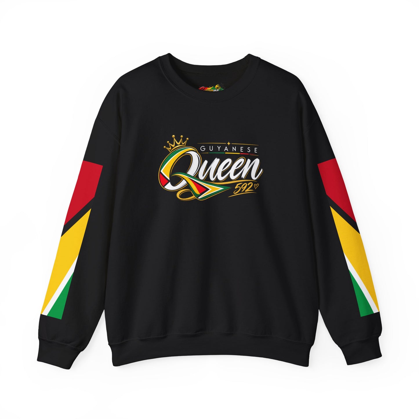 Guyanese Queen Crewneck Sweatshirt — Flag Sleeve Pride Pullover