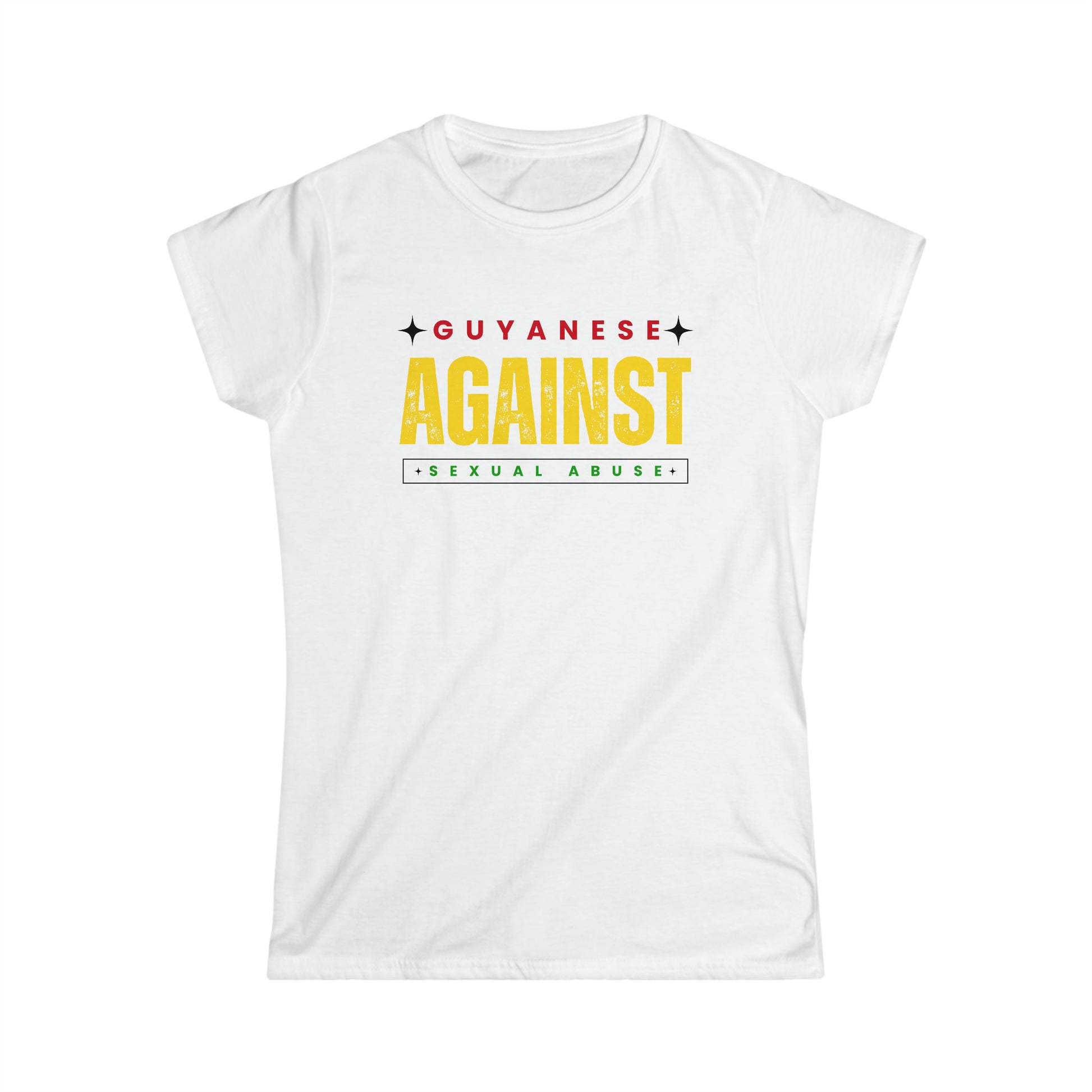 Guyanese Against Sexual Abuse Women's Softstyle Tee by Guyanese Swag