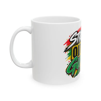 Straight Outta Guyana Ceramic Mug – Colorful Guyanese Pride Coffee Cup (11oz, 15oz)