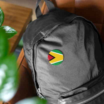 Guyana Flag Round Pin — Patriotic Lapel Button