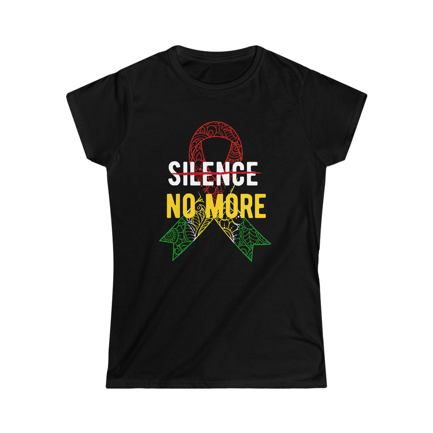 Silence No More Guyanese Swag Sexual Abuse Awareness Women's Softstyle Tee