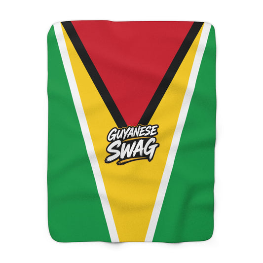 Guyana Flag Sherpa Fleece Blanket – Guyanese Swag Design