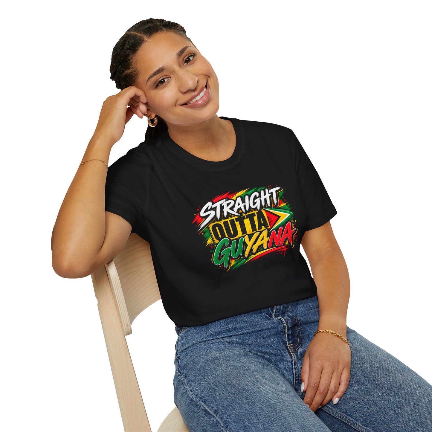 Straight Outta Guyana T-Shirt — Vibrant Guyanese Pride Tee
