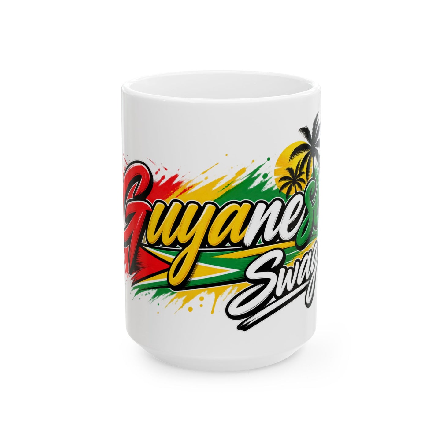 Guyana Swag Ceramic Mug — Colorful Guyanese Flag Design (11oz, 15oz)