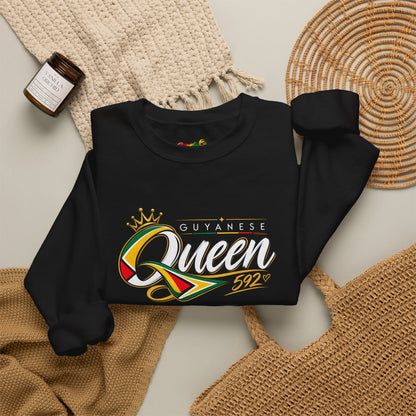 Guyanese Queen Crewneck Sweatshirt — Flag Sleeve Pride Pullover