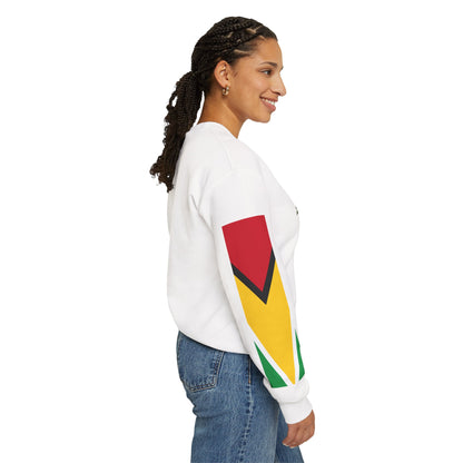 Guyana Crest Crewneck Sweatshirt — Guyanese Flag Sleeve Pullover