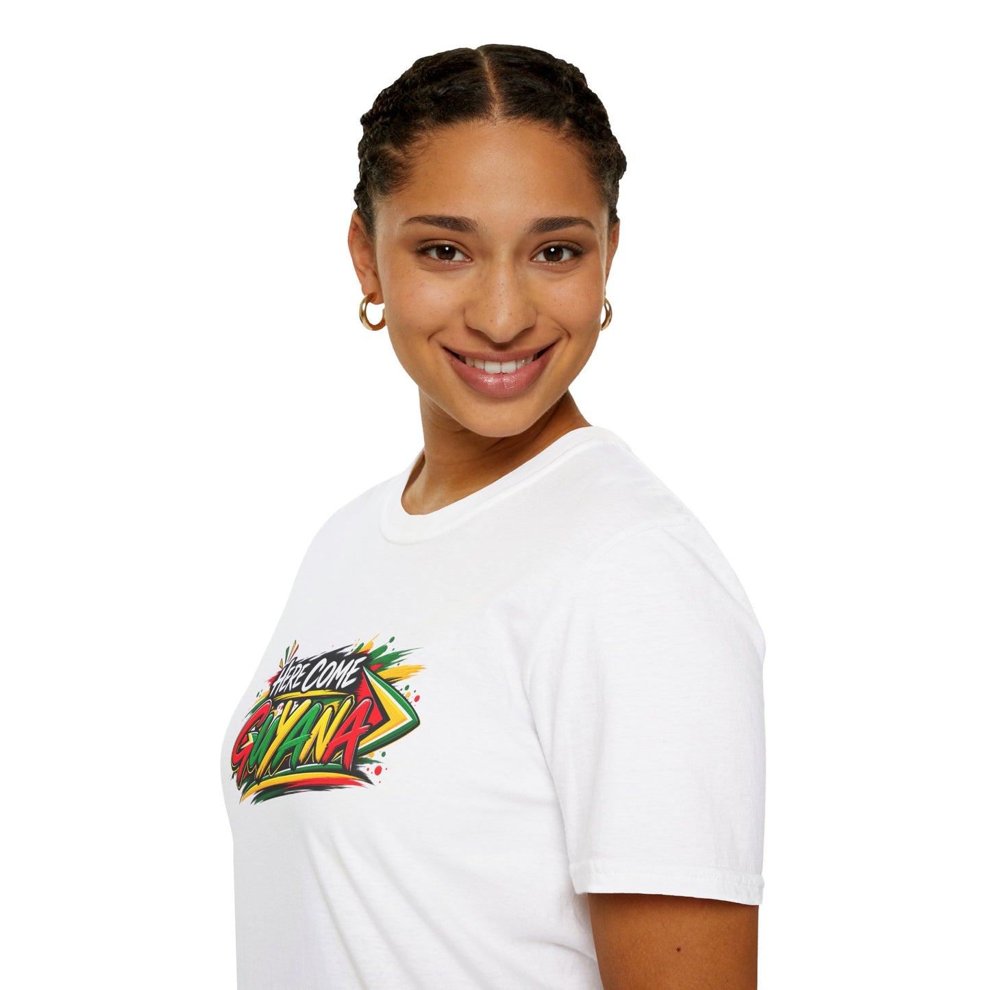 Guyana Pride T-Shirt — "Here Come Guyana" Colorful Island Graphic Tee